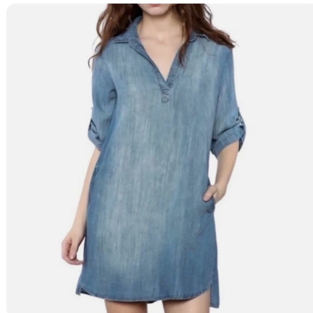 cloth & stone Anthropologie Chambray Shirt Dress Tunic - Picture 1 of 10